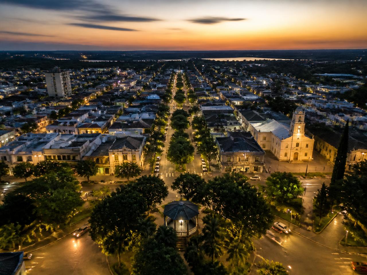 Vista aérea de Ijuí ao entardecer